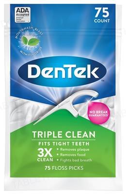 Флосс-зубочистки DenTek Triple Clean Тройая очистка, 75 штук