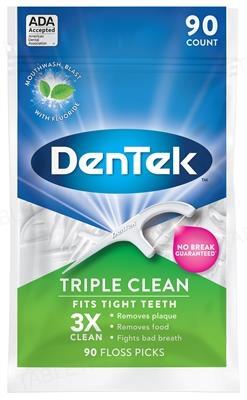 Флосс-зубочистки DenTek Triple Clean Тройная очистка, 90 штук