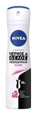 Дезодорант Nivea Черное и Белое Невидимый Clear спрей-антиперспирант, 150 мл