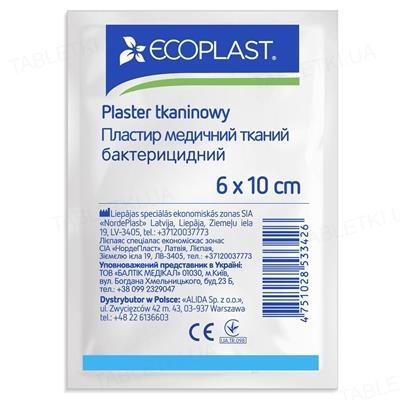 Пластырь медицинский Ecoplast бактерицидный на тканевой основе, 6 см x 10 см