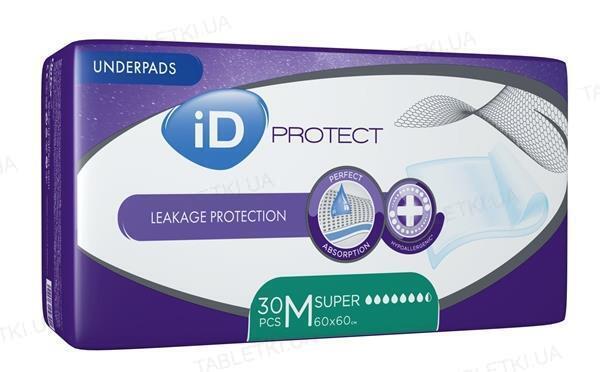 Пеленки впитывающие iD Protect Expert Plus, 60 см x 60 см, 30 штук