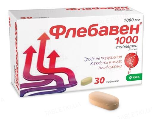 Флебавен 1000 таблетки по 1000 мг №30 (10х3)