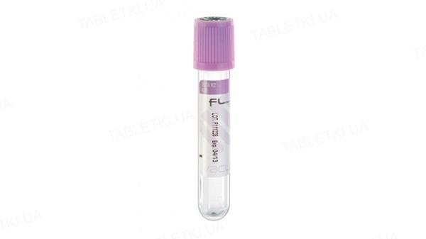 Пробирка вакуумная для сбора крови Vacumed 13 х 75 мм с К3 EDTA, стерильная, с фиолетовой кришкой, 4 мл, 100 штук