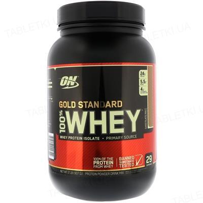 Протеин Optimum Nutrition 100% Whey Gold Standard, шоколадный солод, 909 г