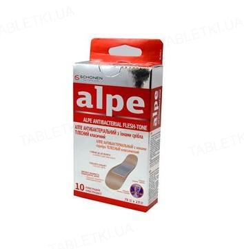 Пластырь медицинский Alpe классический телесный с ионами серебра 1,9 см х 7,6 см №10